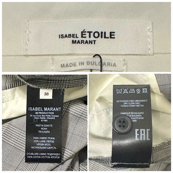 Isabel Marant Étoile Noah Pants FR38 Black/Ecru NWT - Picture 5 of 14